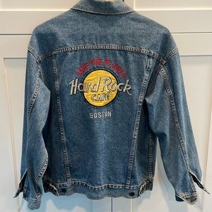 Vintage Hard Rock Cafe Boston jean jacket. Unisex. Mens M womens L